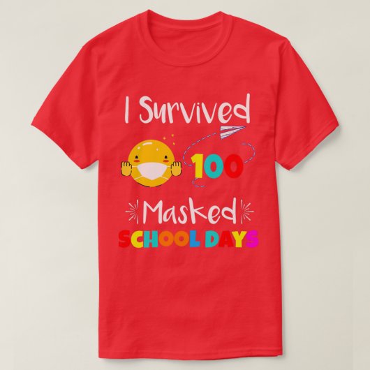 100カ生き延びミマスク学校日クラシックTシャツ Tシャツ (デザイン正面)