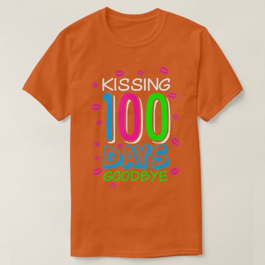 100キスをする日さよなら100日目教え Tシャツ (デザイン正面)