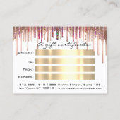 100ギフト券の美容師はさみ乾燥 名刺 (裏面)