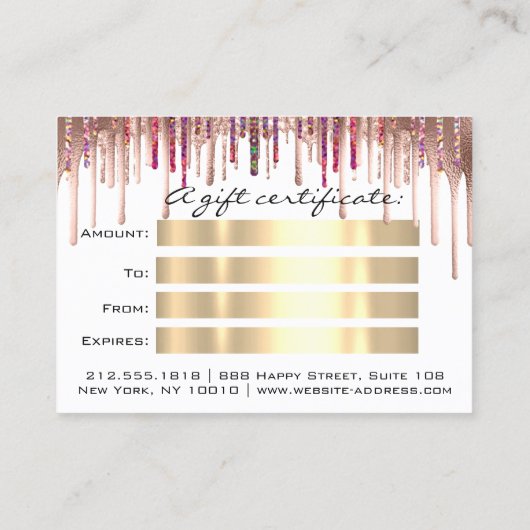 100ギフト券の美容師はさみ乾燥 名刺 (裏面)