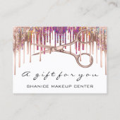 100ギフト券の美容師はさみ乾燥 名刺 (正面)