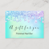 100ギフト券Nais自筆証書ピンクブルードリップ 名刺 (正面)