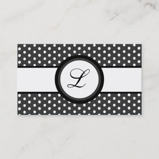 100グレー水玉模様ポカドット名刺 名刺 (正面)
