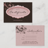 /100サロンギフト証明書スパフローラピンクブラウン 割引カード (正面/裏面)