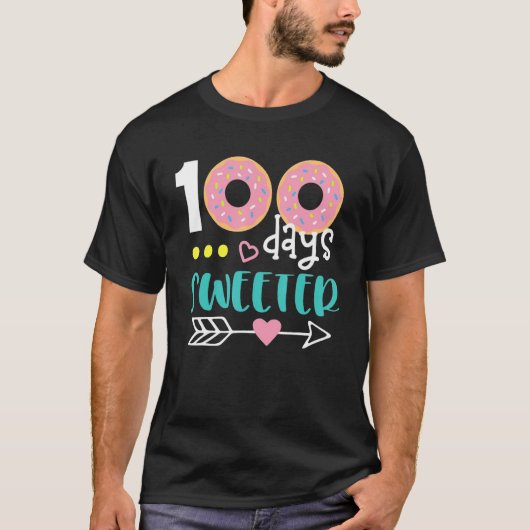 100スイーター日100th Day of School Girls Kids Tシャツ (正面)