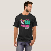 100スクールシャツユニコーンの魔法の日100日目 Tシャツ (正面フル)