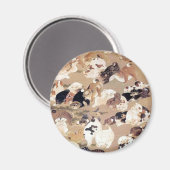 100ドッグイラストレーションby伊藤若冲 マグネット (正面/裏面)