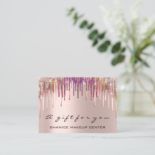 100ドルのギフト券で顧客を喜ばせる 名刺 (スタンド正面)