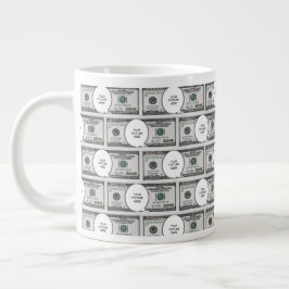 100ドルの画像にあなたの画像とタイルデザイン ジャンボコーヒーマグカップ