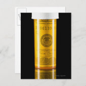 100ドルの請求書を持つ処方箋ボトル ポストカード (正面/裏面)