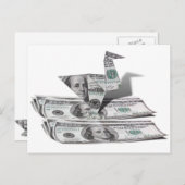 100ドル札の折り紙の鳥 ポストカード (正面/裏面)