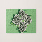 100ドル札の折り紙バラ金芸 ジグソーパズル (横)