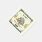 100ドル札の誕生日ドル スタンダードカクテルナプキン (角)