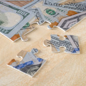 100ドル札の通貨パズル ジグソーパズル (側面)