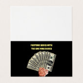 100ドル紙幣の金融整理券を持つ手 名刺 (外部フラット)