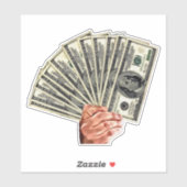 100ドル紙幣を持ち歩く金工芸 シール (シート)