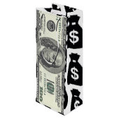 100ドル紙幣抱き枕 ワインギフトバッグ (裏面アングル)