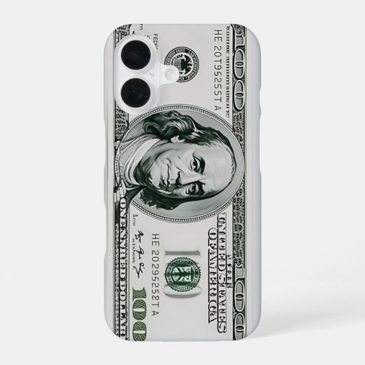100ドル紙幣 iPhone 16ケース (裏面)