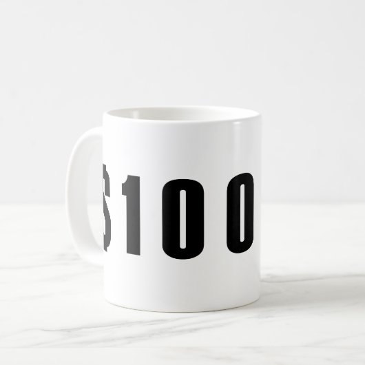 100ドル コーヒーマグカップ (正面左)