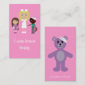 100ナース、子供及びテディー・ベアの勇気のしおり 名刺 (正面/裏面)