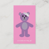 100ナース、子供及びテディー・ベアの勇気のしおり 名刺 (裏面)