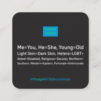 100パックの差別防止カード2.5インチx2.5インチ コーリングカード