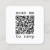 100パックシンプルQR RSVPおよび写真のエンク結婚ロージャ スクエア名刺 (正面)