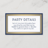 100パック詳細エンクロージャNavy Blue、White、金ゴールド 名刺 (正面)