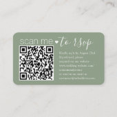 100パックDIYカラーズSage & Blue詳細&QR RSVP 名刺 (正面)