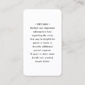 100パックQRコードウェディングRSVPおよび詳細エンクロージャ 名刺 (裏面)