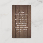 100パックQR RSVPの茶色結婚の木製フェイクエンクロージャ 名刺 (裏面)