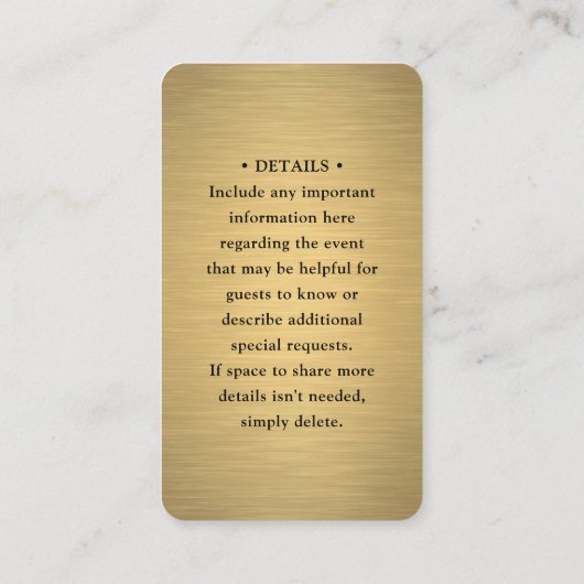 100パックQR RSVPブラックおよび金ゴールド結婚のエンクロージャ 名刺 (裏面)