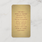 100パックQR RSVPブルゴーニュと金ゴールド結婚の筐体 名刺 (裏面)