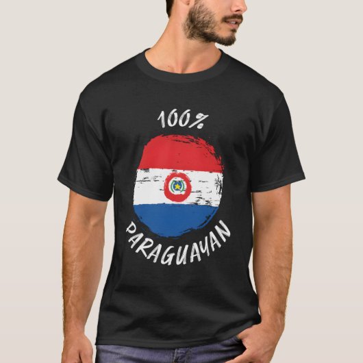 100パラグアイ誇りを持ったパラグアイ国旗 Tシャツ (正面)