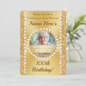 100パーソナライズされたバースデーパーティ招待状 招待状 (スタンド正面)