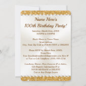 100パーソナライズされたバースデーパーティ招待状 招待状 (裏面)