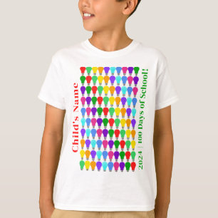 100パーソナライズされた日の学校の明るい電球 Tシャツ