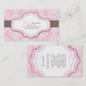 100ピンクのダマスク織のネイリストの名刺 名刺 (正面/裏面)
