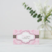 100ピンクのダマスク織のネイリストの名刺 名刺 (スタンド正面)