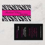 100ピンクの黒いシマウマのプリントパターン名刺 名刺 (正面/裏面)