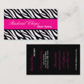 100ピンクブラックゼブラ印刷パターン名刺 名刺 (正面/裏面)