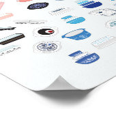 100ピースのPyrex – ホワイト/ライトグレー ポスター (角)