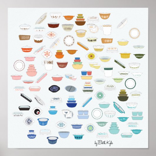 100ピースのPyrex – ホワイト/ライトグレー ポスター (正面)