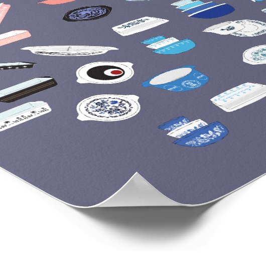 100ピースのPyrex -薄紫 ポスター (角)