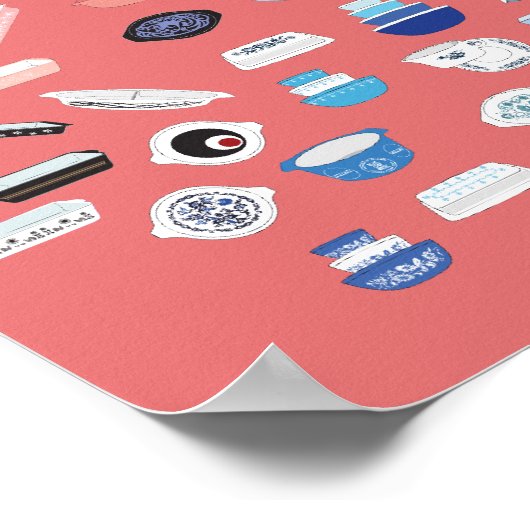 100ピースのPyrex – 赤 ポスター (角)