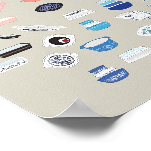 100ピースのPyrex - Beige ポスター (角)