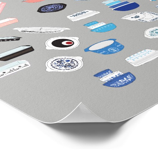 100ピースのPyrex - Dark Gray ポスター (角)