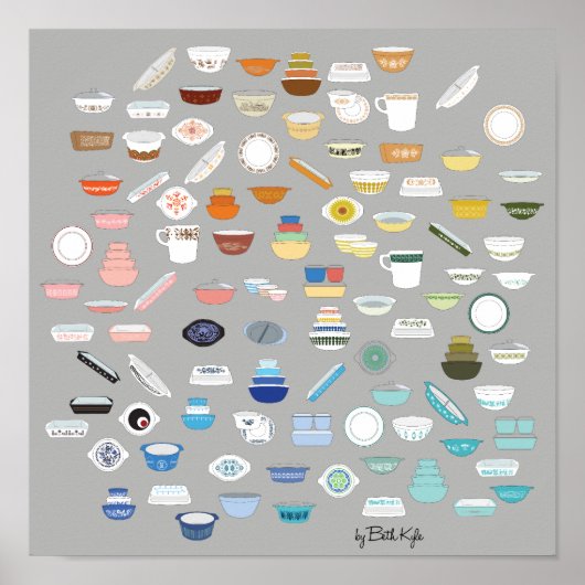 100ピースのPyrex - Dark Gray ポスター (正面)