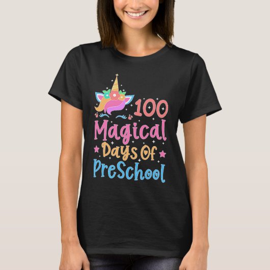 100プリスクール日ユニコーン教え Tシャツ (正面)