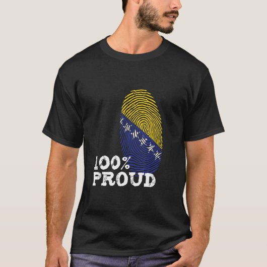 100ボスニア誇りを持ったヘルツェゴビナ誇りを持った国旗 Tシャツ (正面)